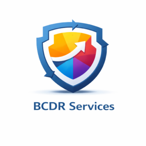 Colorful shield logo for BCDR Services